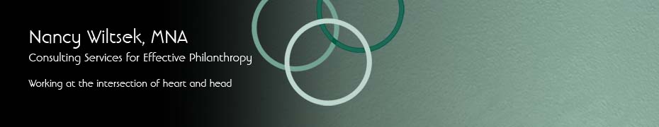 Email or call for Nancy Wiltsek’s effective philanthropy consulting services.